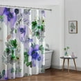 thumbnail image 5 of Extra Long 72"x84" Purple and Teal Floral Shower Curtain Set with Hooks,Watercolor Gentle Colors Flowers Bathroom Curtain, Modern Minimalist Waterproof Bath Curtain for Bathroom Decor, 5 of 6