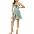 thumbnail image 3 of INSPIRE CHIC Women's Spaghetti Strap Bowknot Lemon Dotted Dresses, 3 of 8