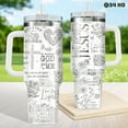 thumbnail image 2 of Christian Tumbler 40oz - Religious Gift for Women - Stainless Steel Insulated Cup with Handle & Straw - Bible Verse Design, 2 of 6