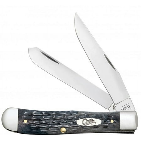 Case XX Knives Pocket Worn Crandall Jigged Gray Bone Trapper Carbon Steel Knife 58410