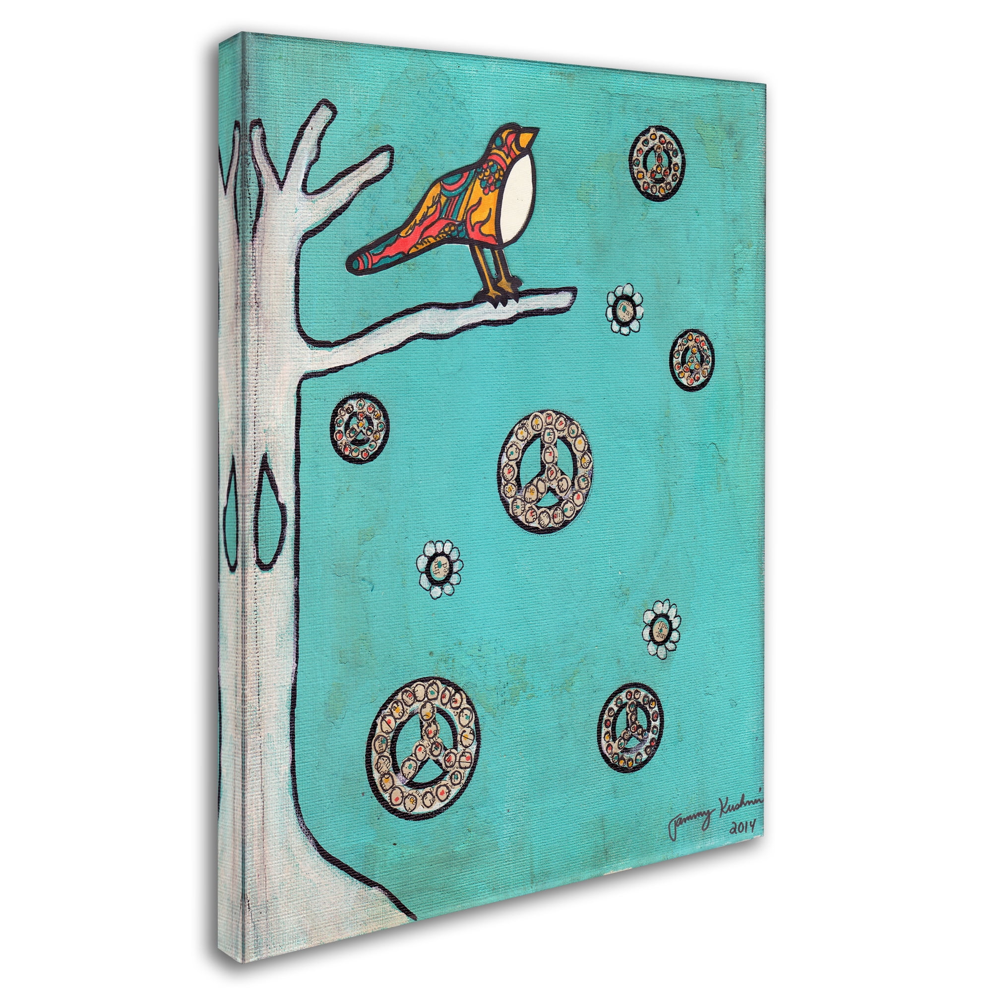 Trademark Fine Art 'Peace Sign Bird' Canvas Art by Tammy Kushnir