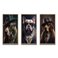 thumbnail image 2 of Designart "Pitbull in the Mafia II" Animals Framed Wall Art Set Of 3 - Gold Dog Pitbull Gangster Mafia Frame Gallery Wall Set For Home Decor, 2 of 6
