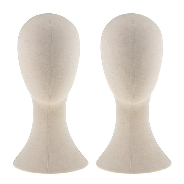 Peluca de Maniquí con Bloque de 22 "que Hace Que Del Sombrero Soporte de Exhibición Beige 2 Piezas