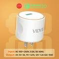 thumbnail image 6 of VIDVIE Micro USB & Type C Fast Charger for Iphone Samsung QC 15W PLM328Q White, 6 of 7