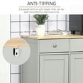 thumbnail image 2 of Nmkwnr Wood Top Kitchen Sideboard Buffet Cabinet with Drawers and Shelves, Coffee Bar Cabinet for Living Room, Kitchen, Gray, 2 of 9