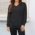 thumbnail image 2 of Women's Long Sleeve Sweatshirt No-Cap V-Neck Solid Color Outfits Casual Fall Clothes Basic Fashion Winter Clothing, 2 of 6