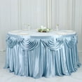 thumbnail image 5 of BalsaCircle 14 feet x 29" Satin Drape Banquet Table Skirt Dusty Blue, 5 of 8