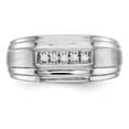 thumbnail image 4 of Solid 14K White Gold Diamond Men's Wedding Band Ring Size 11 (.1 cttw.), 4 of 8