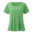 thumbnail image 4 of Only Moment Crew Neck Tee Polyurethane fiber Square Collar Women's Short Sleeve Tops 2026 Spring Summer Trendy Green,XXXL, 4 of 5