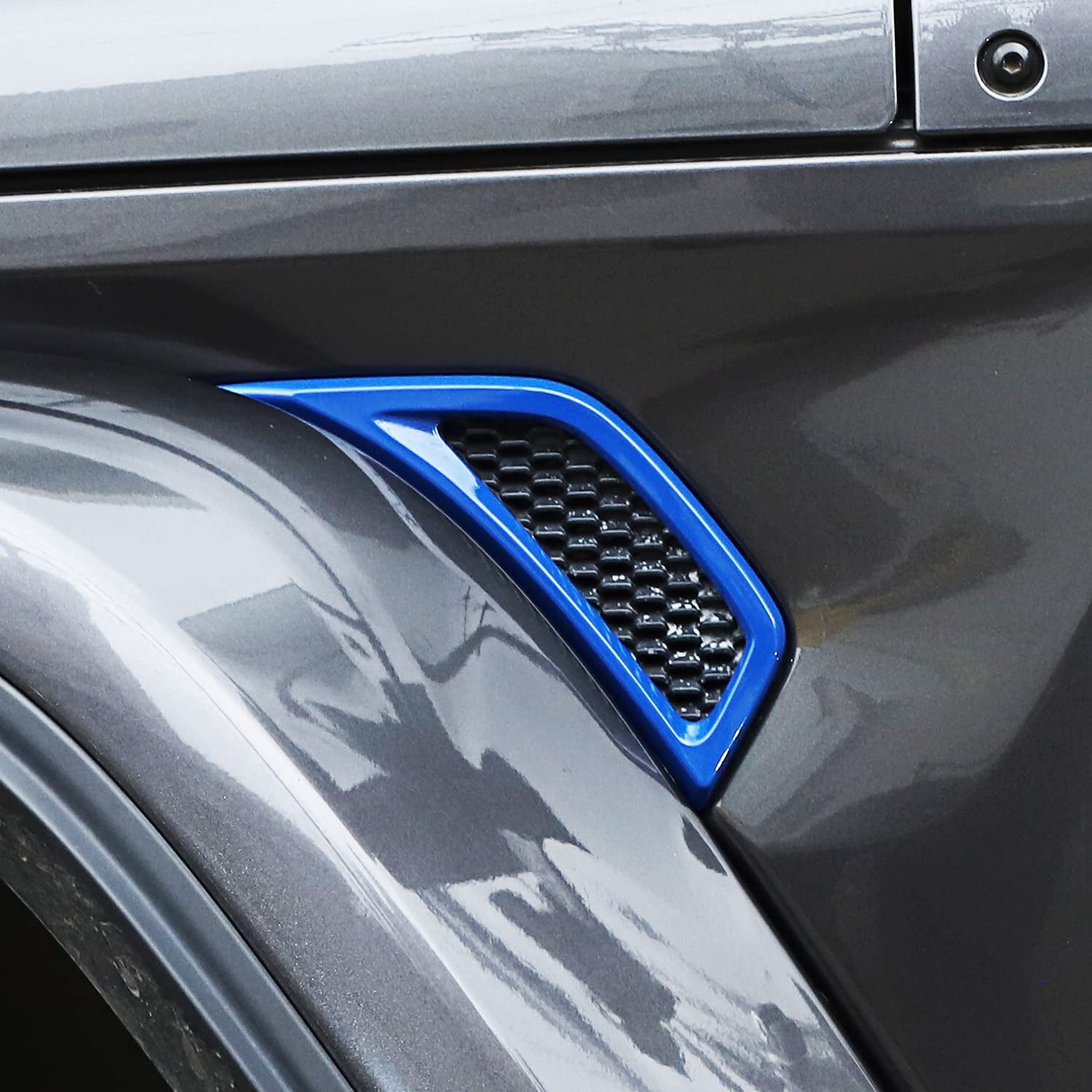 Hoolcar Car Wheel Eyebrow Side Air Conditioner Outlet Vent Trim Cover for 2018-2020 Jeep Wrangler JL JLU Blue 