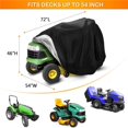 thumbnail image 5 of Housse de Tondeuse à Gazon, Housse de Tracteur Imperméable s'Adapte aux Ponts, Polyester Oxford 420D Robuste, Durable, Résistant aux UV, Housses Résistantes à L'Eau pour Votre Tracteur de Jardin 72"L x 54"W x 46"H, 5 of 5