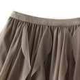 thumbnail image 2 of SWSMCLT Women's Tulle Skirt Billowy Comfy Elastic Band Casual Mesh Autumn Skirt Elastic Elegant Falbala A Line Khaki Small-Large, 2 of 4