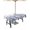 White Dark Blue, variant on Boanket Outdoor Tablecloth with Umbrella Hole for Patio/Picnic/Party/Camping, Brown Plants Waterproof Table Cloth Round Cover Washable, Lavender Floral Spring Wildflower White (Dia 54")