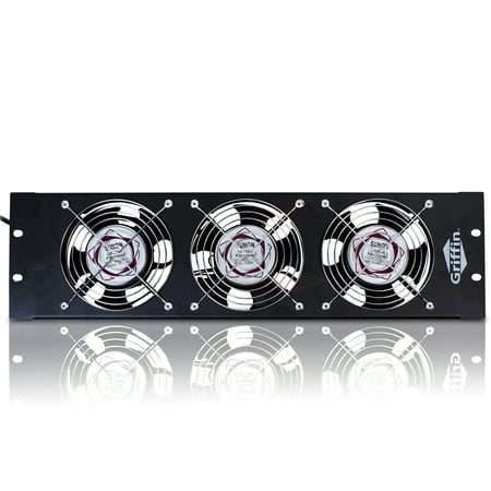 Rackmount Cooling Fan By Griffin 3u Ultra Quiet Triple Exhaust