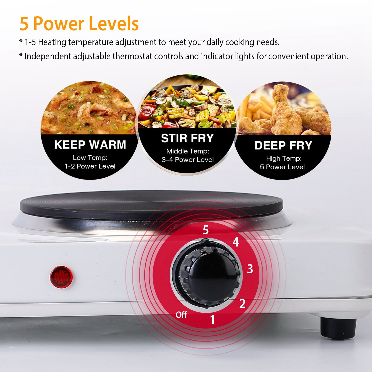 BAYUELSWU 2000W Hot Plate, Portable Electric Stove Countertop W/ Double Burners, Glass Stove Suitable for RV/Home/Camp, Easy to Clean