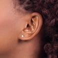 thumbnail image 3 of 10k White Gold 3-4mm White Round Freshwater Cultured Pearl Stud Post Earrings, 3 of 3