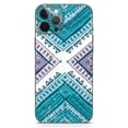 thumbnail image 2 of DesignSkinz Ethnic Aztec Blue and Pink Point Full-Body Skin Decal Wrap Cover for iPhone 15 Pro, 2 of 9