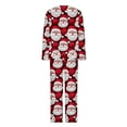 thumbnail image 6 of Feancey Women's Christmas Pj Sets Long Sleeve Round Neck Tops Wide Leg Pant Lounge Pajama Set Funny Holiday Print Sleepwear 2 Piece Multicolor XXL, 6 of 7