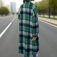thumbnail image 5 of BODOAO Women's Plus Size Plaid Flannel Shacket Plaid Long Shirts Jacket Tartan Boyfriend Oversized Coat Fall Clothes Fashion Outfits Button Down Long Jacket Coats Shirts with Pockets Green L, 5 of 9