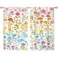 thumbnail image 6 of Colorful Boho Floral Small Kitchen Curtains Watercolor Flower Window Treatment Plant Bohemian Rod Pocket Cafe Short Window Curtains for Bathroom Dining Room Tier Treatment Drapes 27.5x39 inch, 6 of 6
