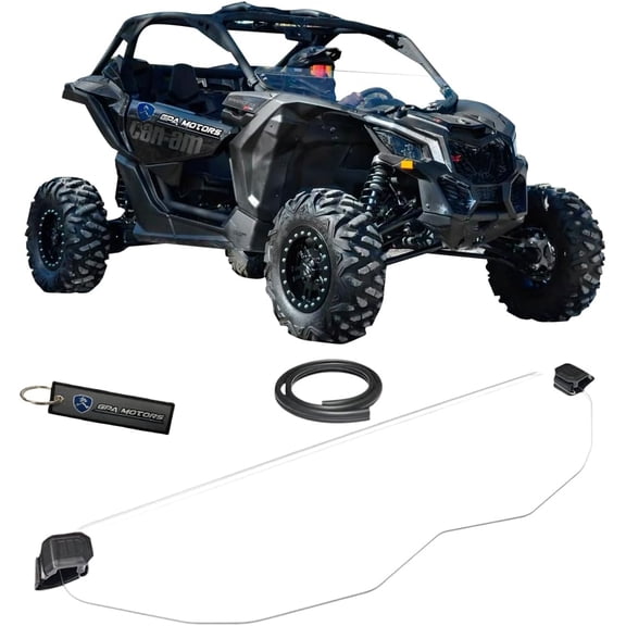 Half Front Windshield Tough PC Fits Can-Am Maverick X3 XRS Turbo (2017-2024)