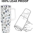 thumbnail image 5 of Fall Tumbler with Lid and Straw 40oz,White Blue Pumpkin Maple Leaf Vacuum Autumn Insulated Leak Proof Tumbler,Farmhouse Cute Gifts Women Girls,Thanksgiving Accessories Stainless Steel Coffee Cup, 5 of 6
