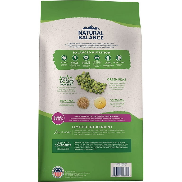 Natural Balance Limited Ingredient Small Breed Vegetarian Recipe Dog Dry Food 4 lb