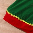 thumbnail image 5 of KelaJuan Toddler Girl Christmas Elf Costume Contrast Color Short Sleeve Doll Collar Dress + Hat + Striped Socks Outfit, 5 of 6