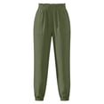 thumbnail image 4 of hotojiny Womens Linen Pants Comfy Elastic Waist Cinch Bottoms Beach Pant with Pockets Breathable Summer Trousers Casual Outfits, 4 of 5