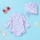 thumbnail image 3 of Conjunto de gorro floral para bebé niña de 3 a 6 m, traje de baño Younger Tree, 3 of 7