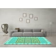 thumbnail image 3 of Ahgly Company Indoor Rectangle Abstract Turquoise Blue Contemporary Area Rugs, 2' x 3', 3 of 4