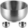 thumbnail image 2 of 3Pcs Round Rice Bowl Stainless Steel Pickle Bowl Household Bowls Household Rice Bowl, 2 of 8