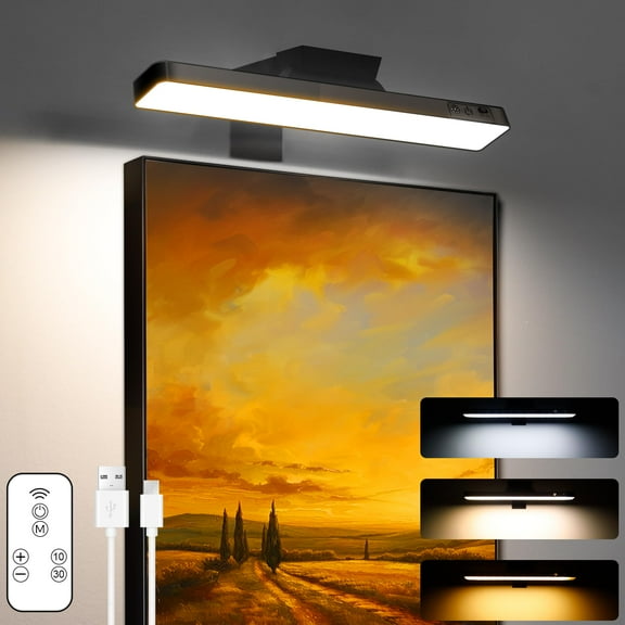 Black 30cm picture frame light set