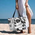 thumbnail image 5 of Kuqiui Floral Sugar Skull Portrait Print Beach Pool Bags Tote for Women Ladies Large Gym Tote Carry On Bag for Weekender Travel Waterproof, 5 of 6
