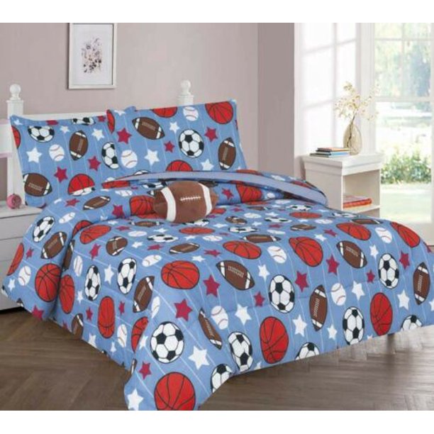 Twin Size Comforter 6 Piece for Kids Boy Girl Print Design Comforter
