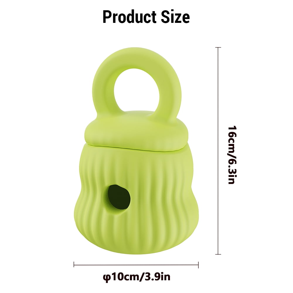 Yajisi Interactive Dog Treat Dispensing Toy, Resin Slow Feeder Puzzle for All Breeds, Light Green (6.3 inches / 16 cm)