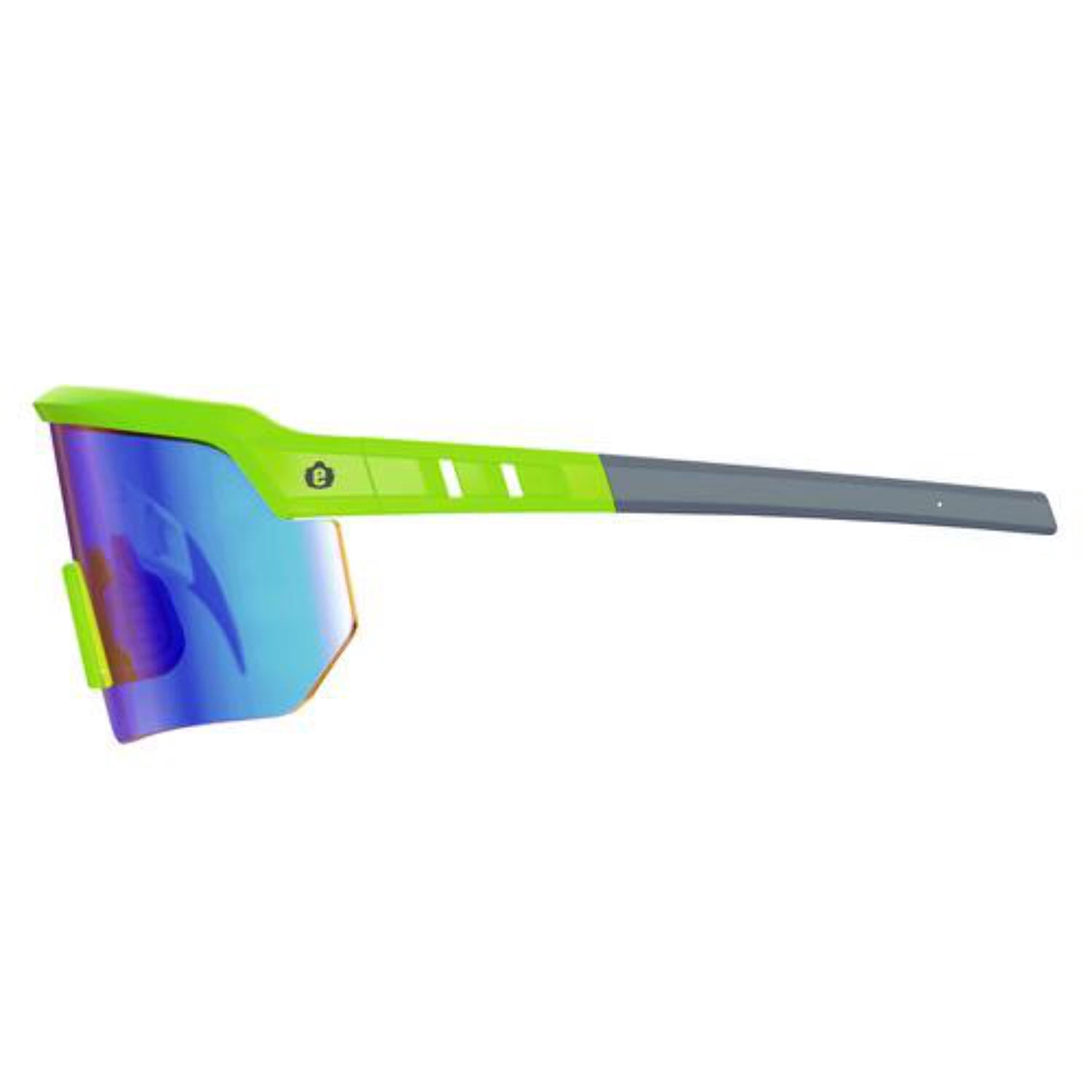 Ergodyne B3139690 Skullerz AEGIR-MI Half Frame Safety Glasses Blue Mirror Lens Lime Frame