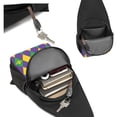 thumbnail image 3 of Wukai Mardi Gras Versatile Chest Bag with Adjustable Strap and Multiple Pockets for Daily Use, Outdoor Sports, Shopping, and Excursions, 3 of 6