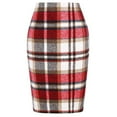 thumbnail image 2 of Wowcloth Autumn and Winter High Waisted Slit Bodycon Knee Length Midi Skirt,Women's Pencil Skirt Plaid Skirt, 2 of 5