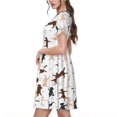 thumbnail image 2 of Disketp Yoga Labrador Retriever para Vestido de Manga Corta para Mujeres, Vestidos de Verano para Mujeres, Casual y Holgado para la Playa, 2 of 6