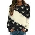 thumbnail image 2 of Bjutir Valentines Day Women Tops 2024 Fashion Sweatshirt Printed Round Neck Long Sleeved Casual Hatless Hoodie, 2 of 4