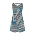 thumbnail image 3 of Pejock Summer Dresses for Women Beach Floral Tshirt Sundress Sleeveless Pockets Casual Loose Tank Dress Blue C M (US Size: 6), 3 of 4