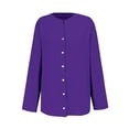thumbnail image 6 of Purple Tshirts for Womens Daily Casual Linen Shirts Long Sleeve Shirts Tops Casual Blouses Loose Fit Shirt Womens Long Sleeve Tops, 6 of 6