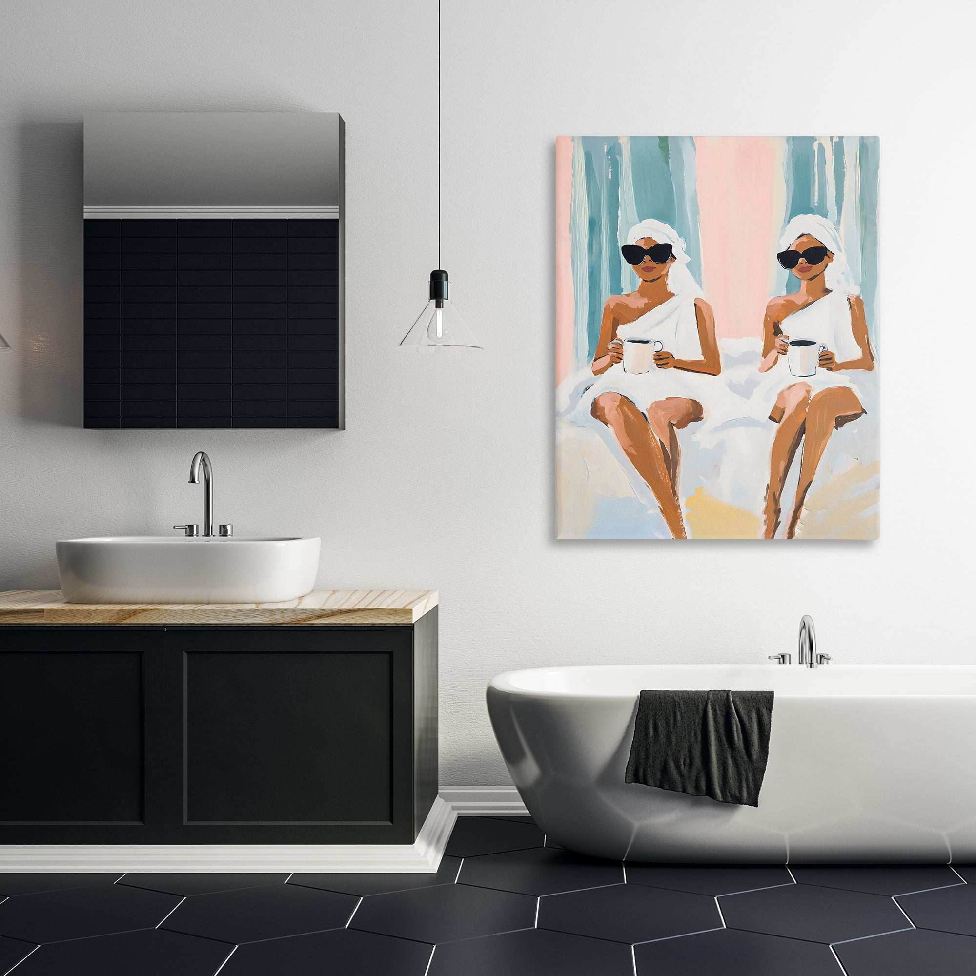 Stupell Industries Girls Spa Day with Coffee Canvas Wall Art, design by The Prints Vibe