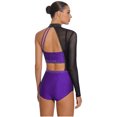 thumbnail image 2 of Haitryli Gymnastics Leotards for Womens Girls Shiny Rhinestones Acrobatics Figure Skating Leotard Dancewear Purple M, 2 of 6