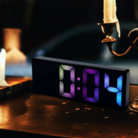 PAMINGONO 1Set Digital Alarm Clock for Home Users with Adjustable Brightness and Sleep Button Black Plastic Table Clock