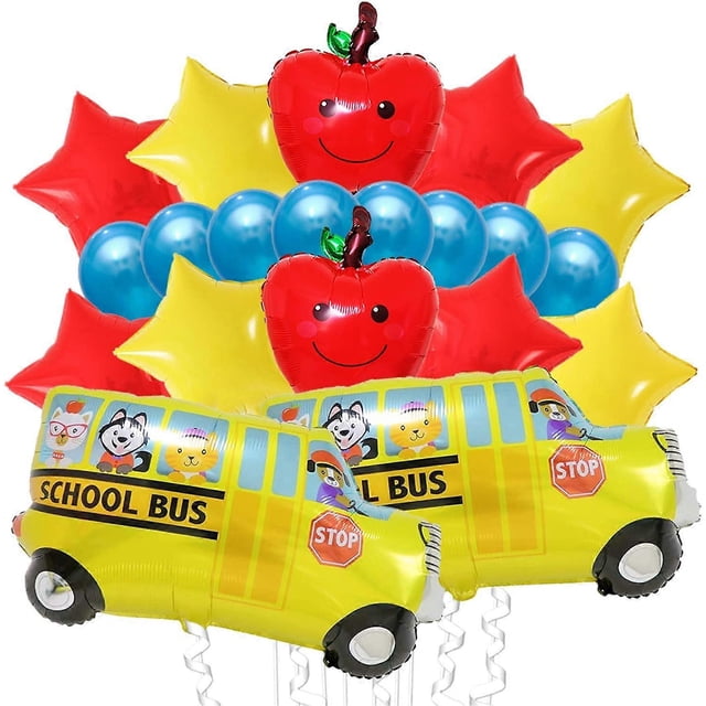 Large, Back to School Balloons Set - Pack of 20, Back to School Decorations | School Bus Balloon for Welcome Back to School Decoration | Back To Schoo