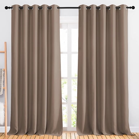 NICETOWN Thermal Blackout Curtains - 52x72 Inch Grommet Panels For Energy Saving, Light Blocking & Insulation (Cappuccino, 2 Panels)