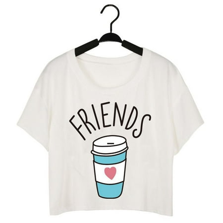 Women T-shirt Cute T Shirt Donut And Coffee Duo Print Funny Best Friends Tees Couple