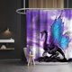 thumbnail image 2 of Cortina de ducha de dragón morado, juego de decoración de baño de tela con ganchos, lavable, 59 x 70 pulgadas, azul (1 pieza) brillar  Electrónica, 2 of 5
